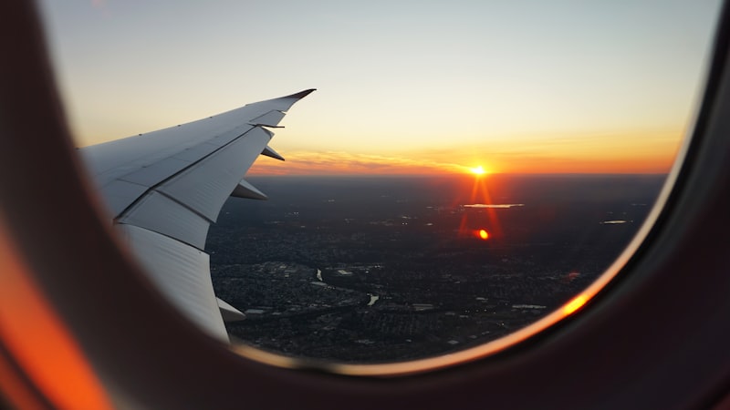 A view from an aircraft window during travel